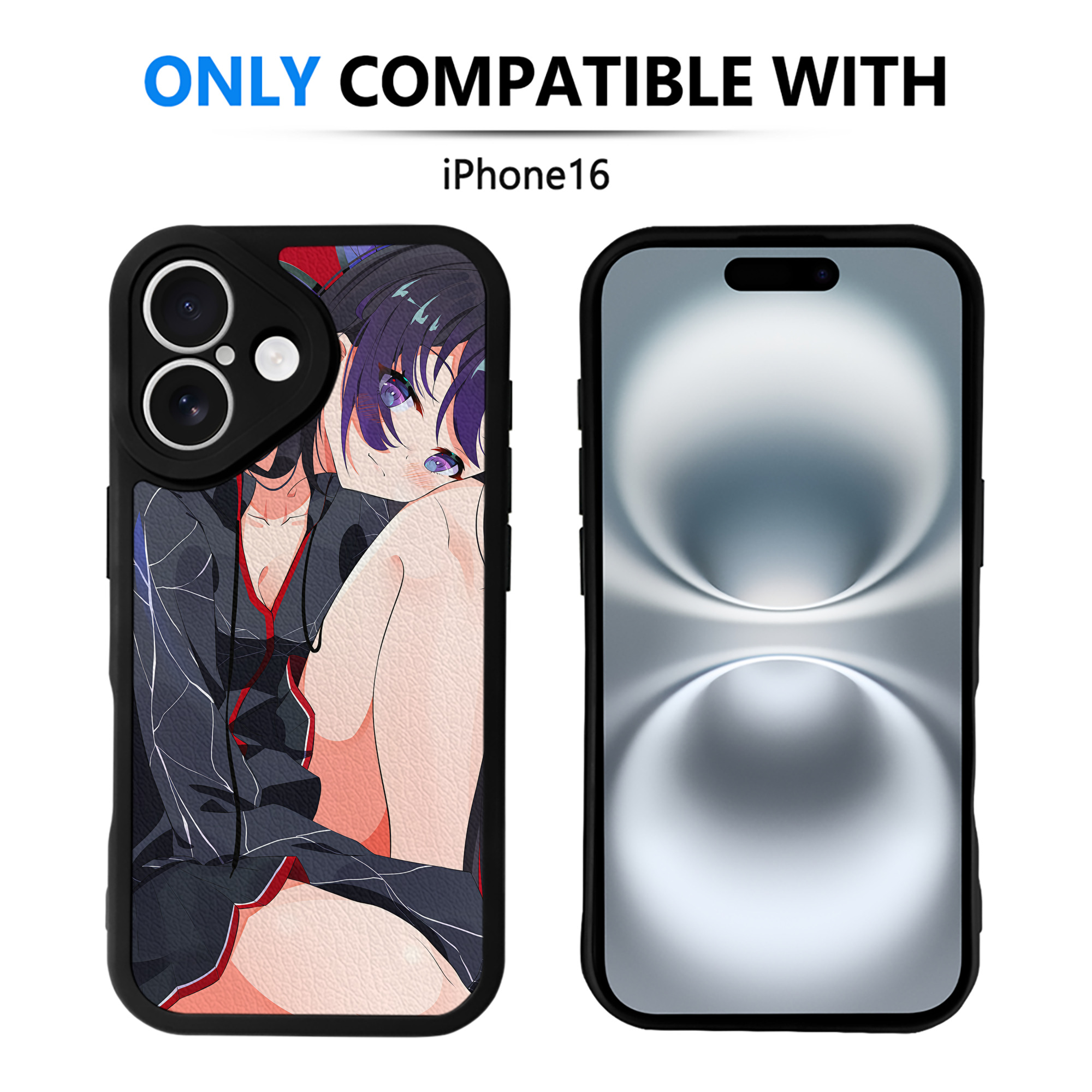 （画像用） 鬼滅の刃（きめつのやいば）蟲柱-胡蝶 しのぶ／こちょう しのぶ Kochou Shinobu 【iPhone 16シリーズ対応】シリコンスマホケース（レザー調） 材質：シリコン